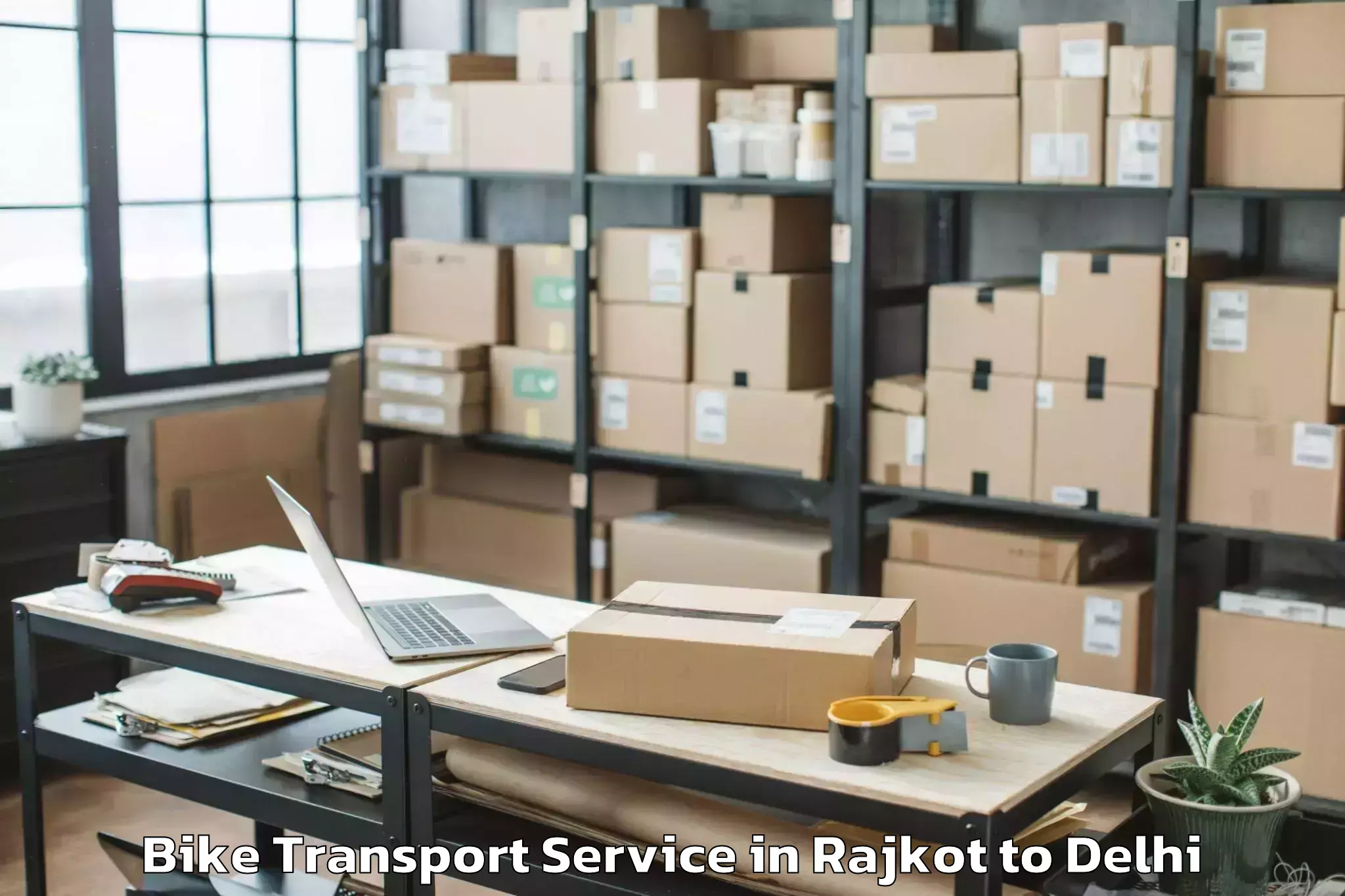 Book Your Rajkot to Palam Bike Transport Today